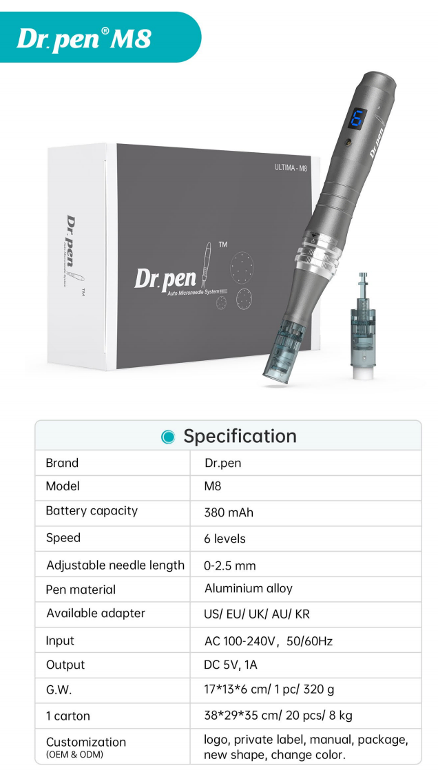 完全未使用. 新品 Dr.pen M8 Dr. Pen Ultima M8 Microneedling Pen