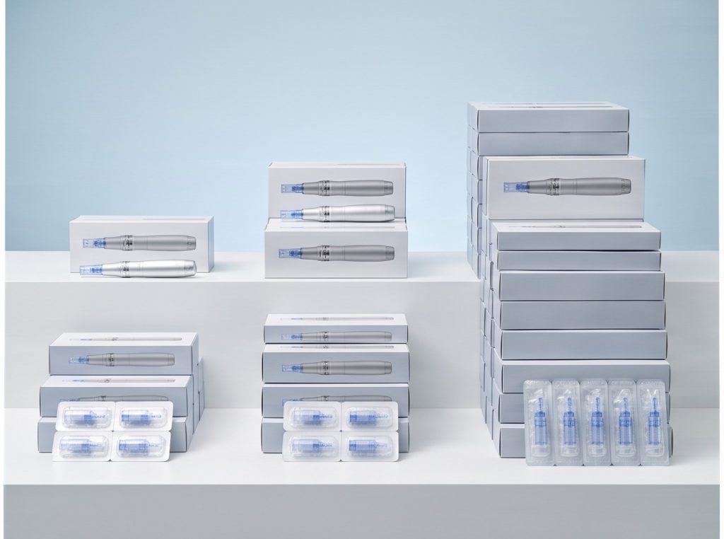 tiered Dr.Pen wholesale quantities with pens and cartridge packs