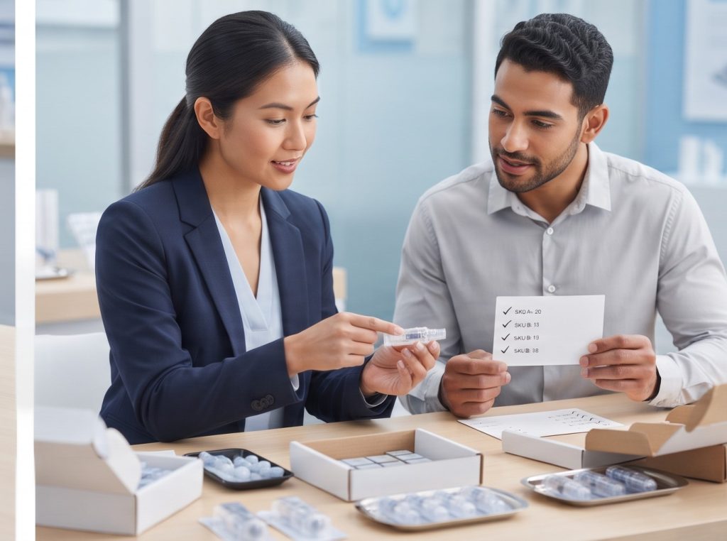 buyer and supplier planning a mixed SKU low MOQ order
