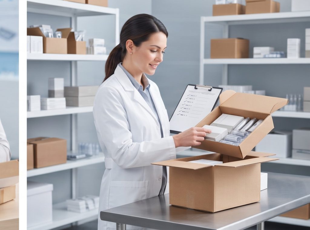 compact Dr.Pen replenishment shipment for a small beauty business