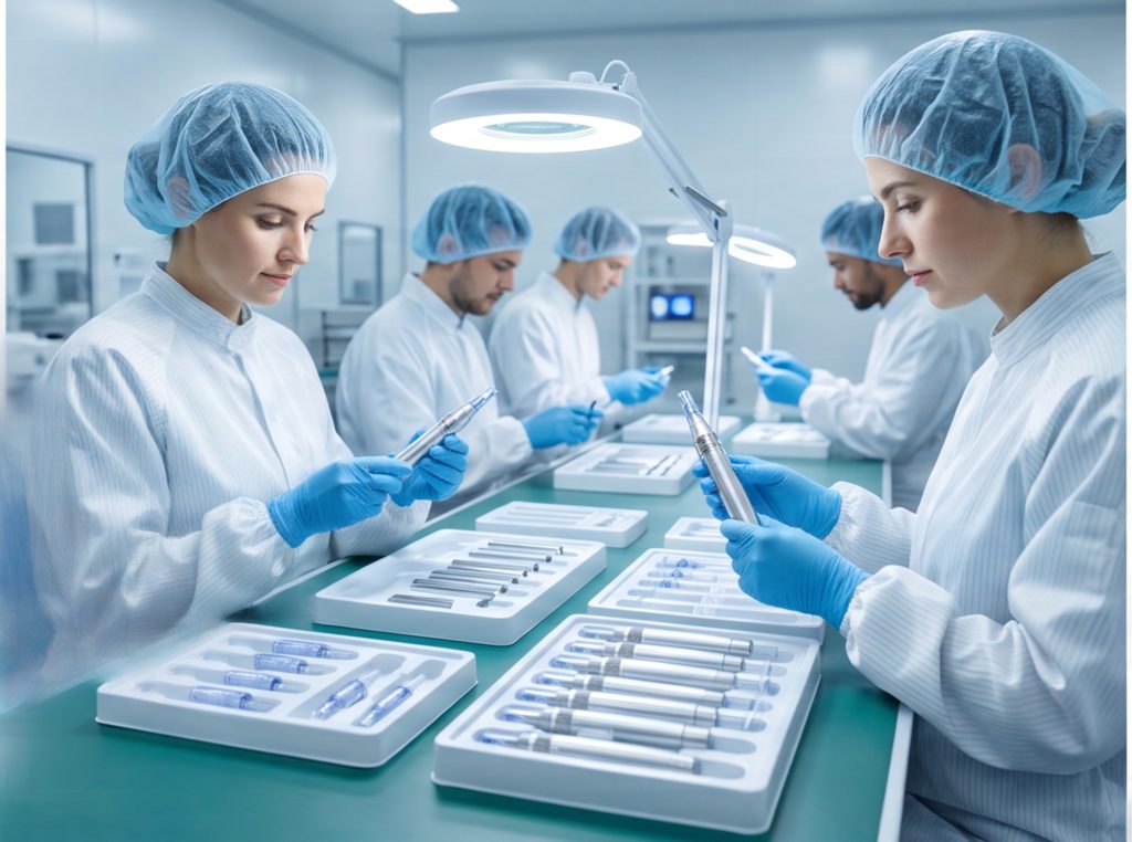 quality control inspection for professional microneedling pens in wholesale production