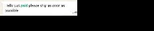 Redacted WhatsApp proof showing customer payment and shipment request